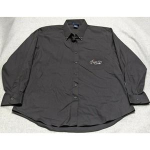 Las Olas Long-Sleeve Button Up Motorcycle Bedazzled Shirt Black Men's Size XL